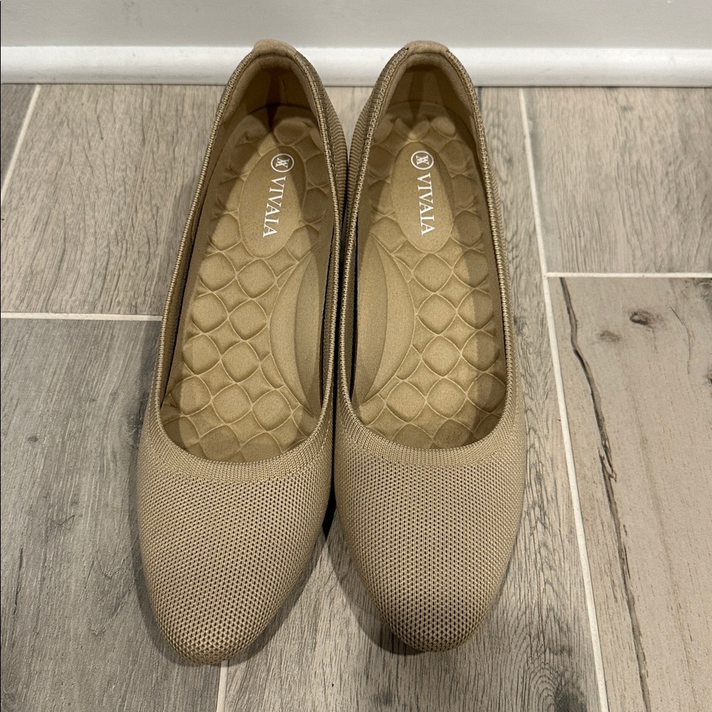 VIVAIA Tamia Wedge Women's Round Toe Comfortable Wedge Heels - Cream Color - Picture 4 of 7